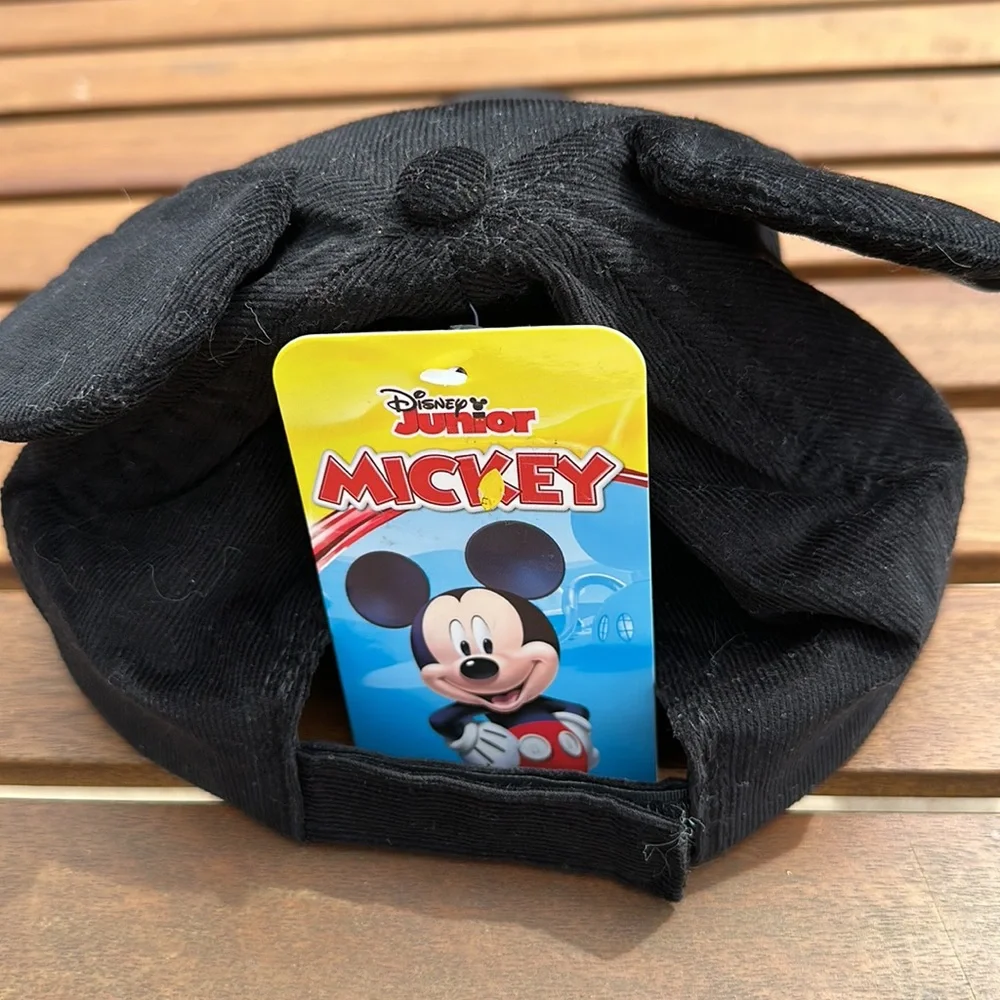 Disney Junior Mickey Mouse Black Baseball Cap Hat Ears Kids Youth Child OSFM new